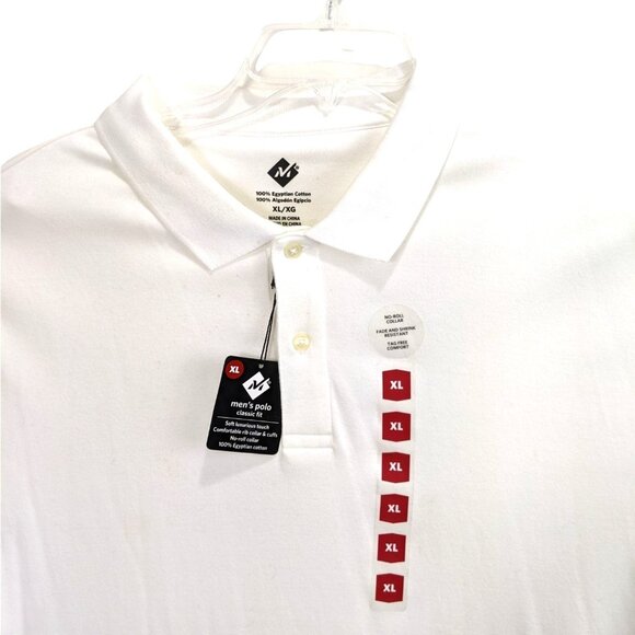 Member's Mark XL White Cotton Polo Short Sleeve Shirt 19c - Picture 3 of 7